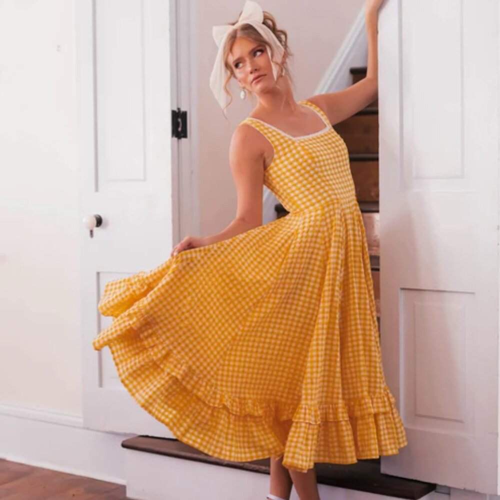 JessaKae Daze Dress in Yellow Gingham